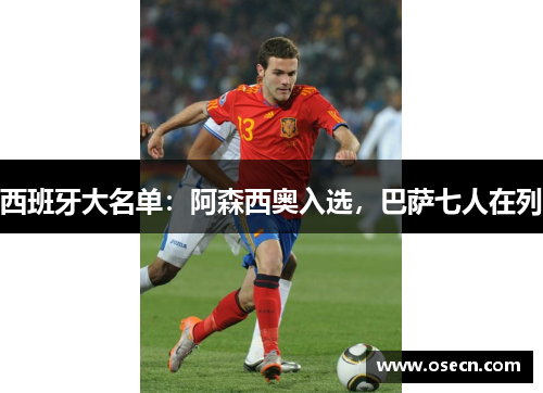 西班牙大名单：阿森西奥入选，巴萨七人在列